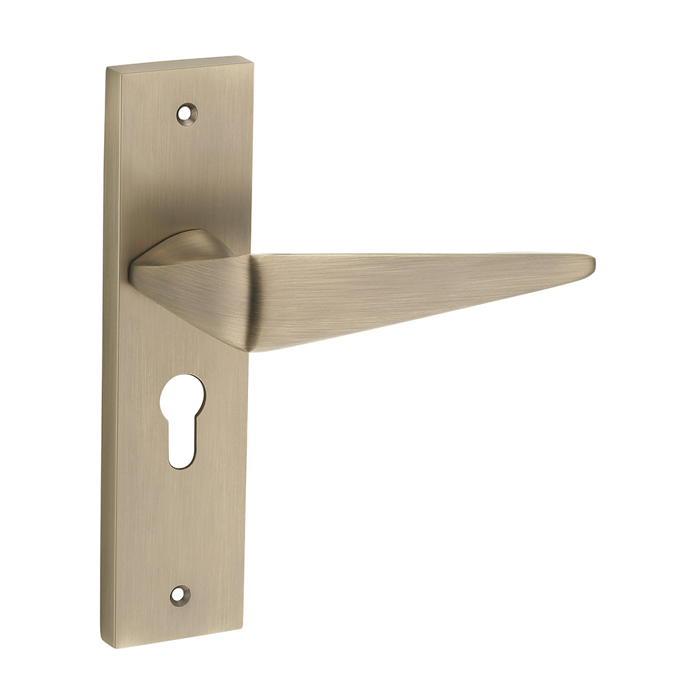 IPSA Capri Moderna Handle Series on 8" Plate CYS Lockset with 60mm Coin and Knob - Matte Antique Finish MAB